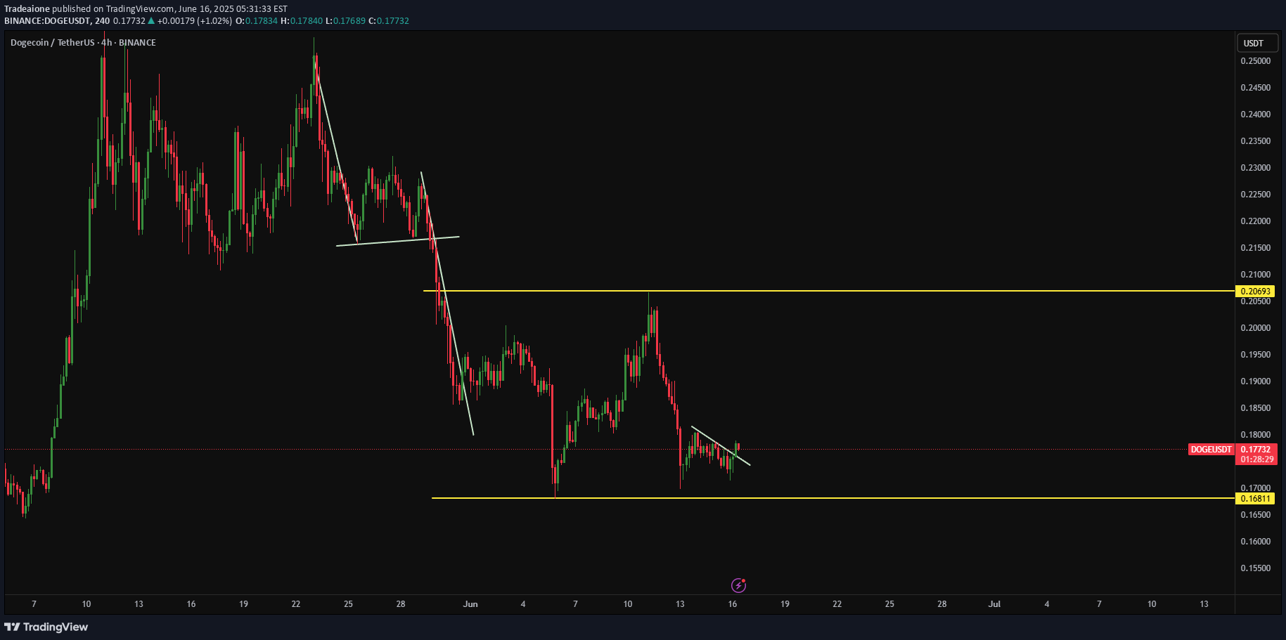 DOGE،تکنیکال،Tradeaione