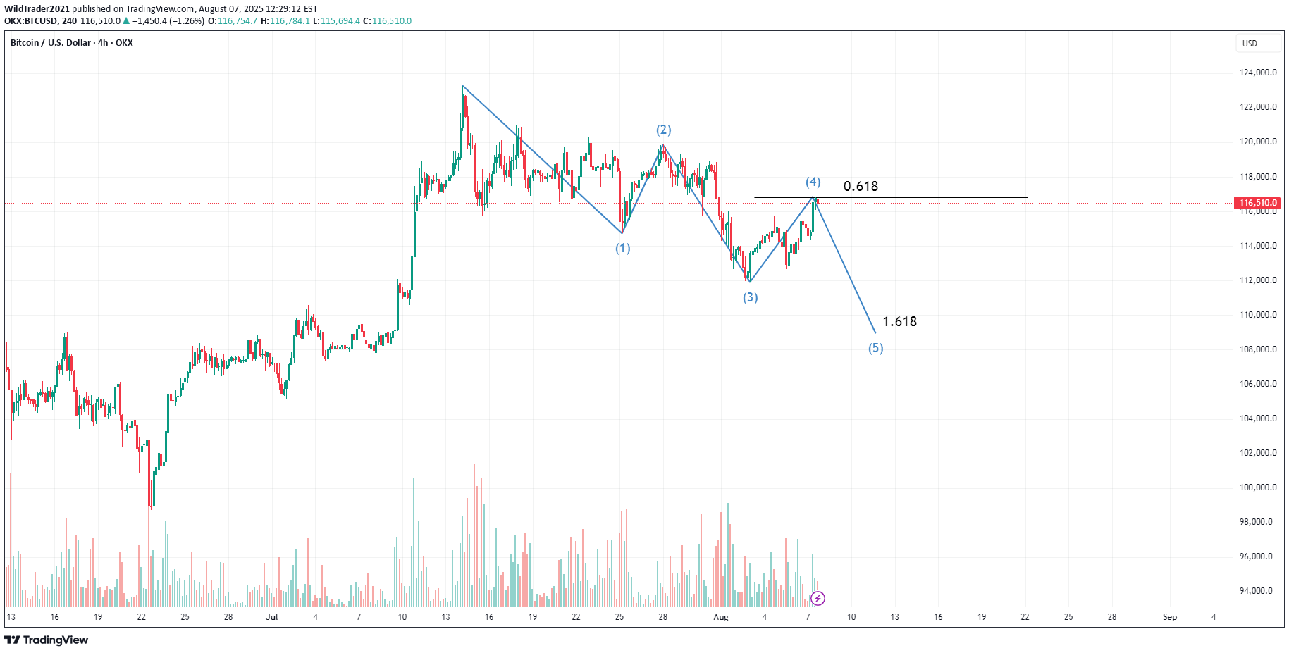 فروشBTC،تکنیکال،WildTrader2021